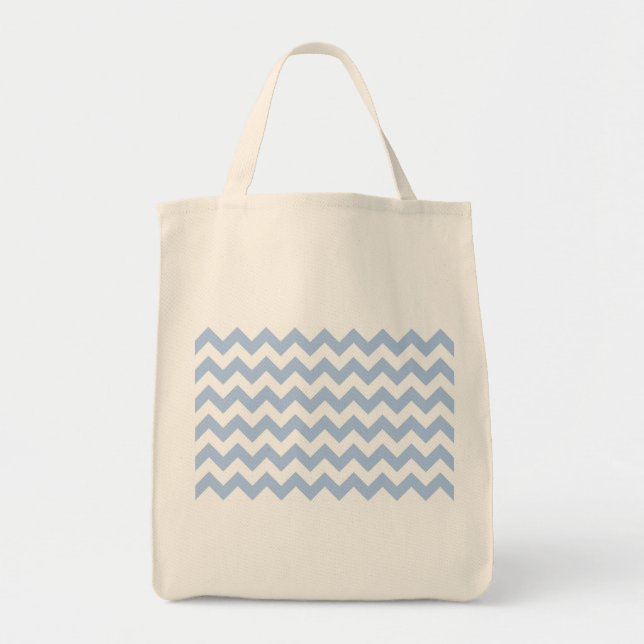 Light Blue and White Zigzag Tygkasse (Framsidan)