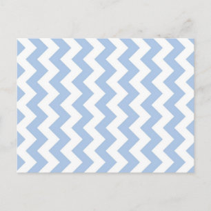Light Blue and White Zigzag Vykort