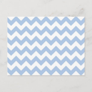 Light Blue and White Zigzag Vykort
