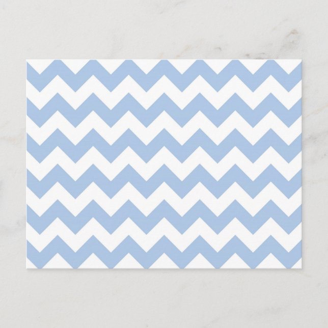 Light Blue and White Zigzag Vykort (Framsida)