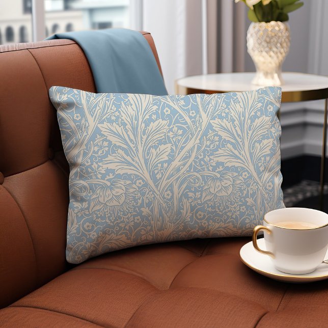 Light Blue Arcadia William Morris Hawthorn Lumbarkudde (Skapare uppladdad)