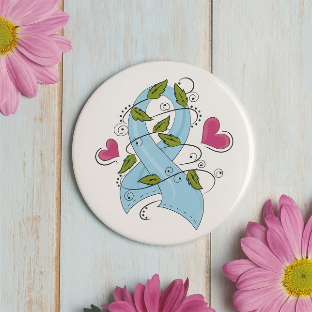 Light Blue Awareness Ribbon Support and Hope Knapp (Skapare uppladdad)