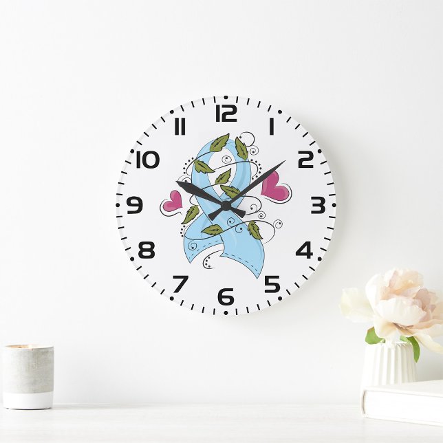 Light Blue Awareness Ribbon Support and Hope Stor Klocka (Skapare uppladdad)