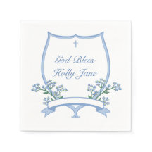 Light Blue Baptism First Communion Namn i Vapenskö