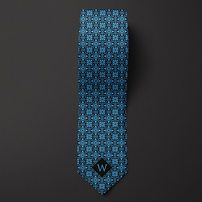 Light Blue & Black Arabesque Monogram Slips (Skapare uppladdad)