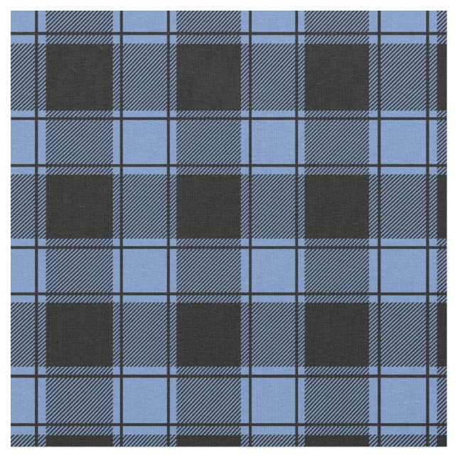 Light Blue & Black Buffalo Plaid Tyg (Närbild)