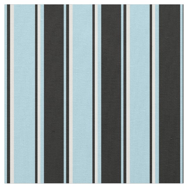 Light Blue, Black & Light Cyan Färgad Linjer Tyg (Närbild)