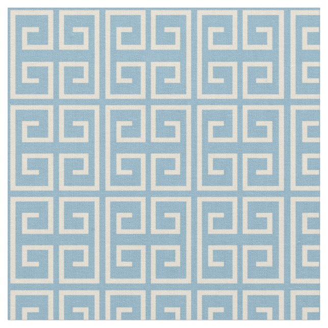 Light Blue Block Mönster Tyg (Närbild)