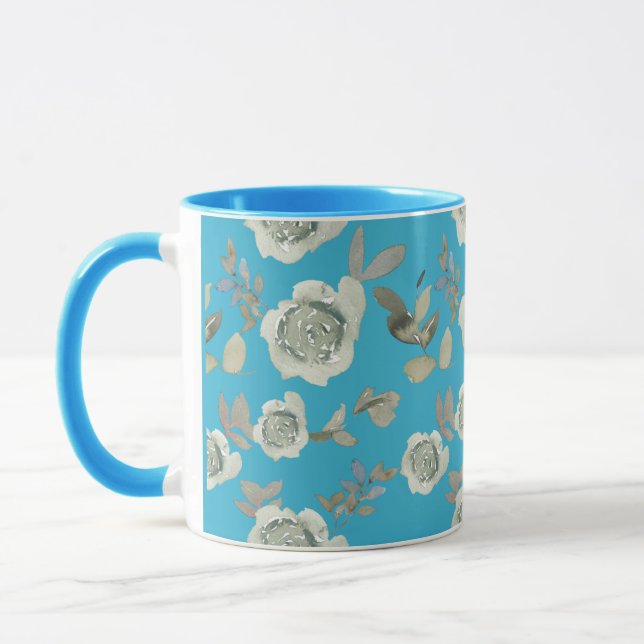 Light Blue Blommigt Mugg (Vänster)