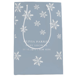 Light Blue Boho Winter Snowflake Baby Shower