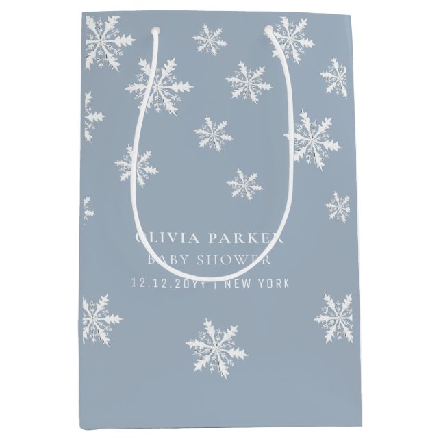 Light Blue Boho Winter Snowflake Baby Shower (Framsidan)