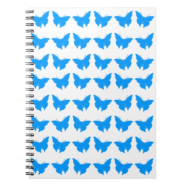 Light Blue Bold Butterflies Anteckningsbok (Framsidan)