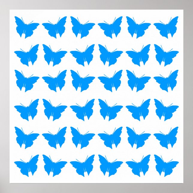 Light Blue Bold Butterflies Poster (Framsidan)