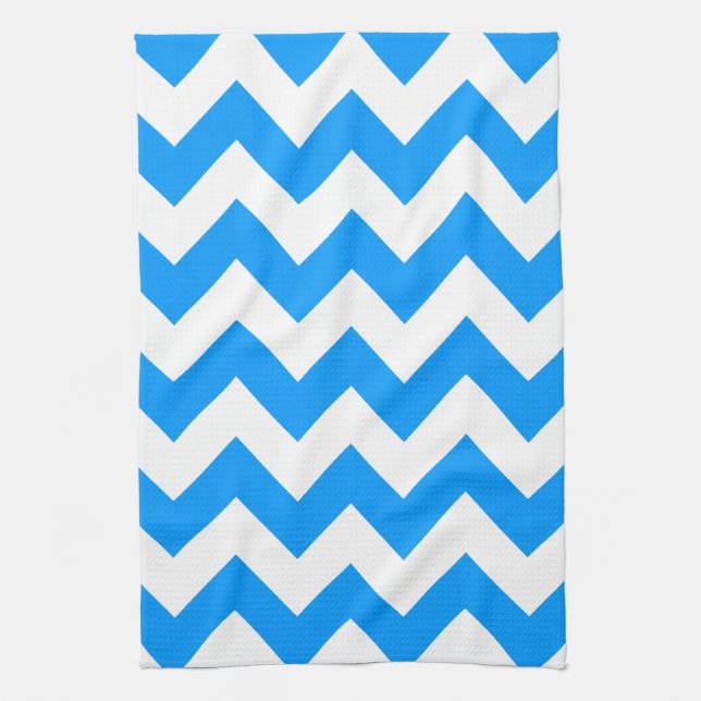 Light Blue Bold Chevron Kökshandduk (Vertikal)