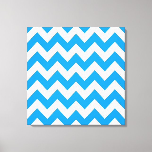 Light Blue Bold Chevron på Emporio Moffa Canvastryck (Framsida)