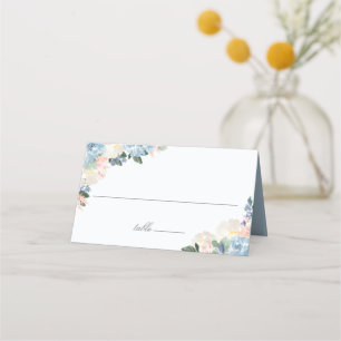 Light Blue Botanical Bröllop Placeringskort