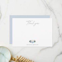 Light Blue Botanical Tackkort Card Tack Kort
