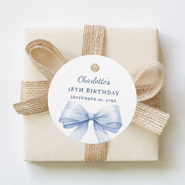 Light blue bow DIY write by hand birthday Gåvor Etiketter