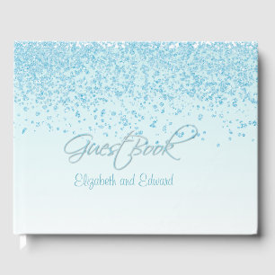 Light Blue Bröllop Guest Bok