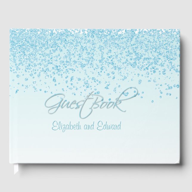 Light Blue Bröllop Guest Bok (Framsida)