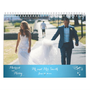 Light Blue Bröllop Photo Calendar Kalender