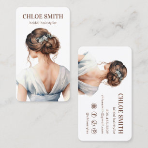 Light Blue Brown Bride Möhippa Hairstylist Bröllop Visitkort