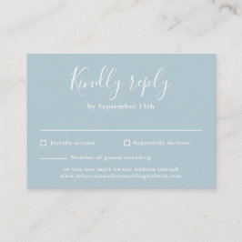 Light Blue Budget Modern Script Bröllop OSA Card Tilläggskort
