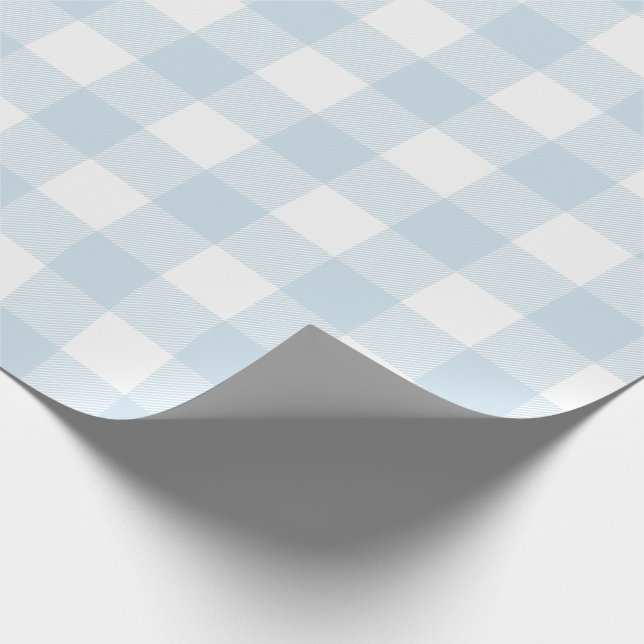 Light Blue Buffalo Check Mönster Presentpapper (Hörn)