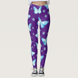 Light Blue Butterflies Leggings