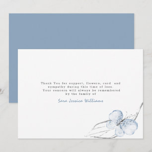 Light Blue Butterfly Funeral Tack Kort