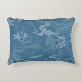 Light Blue Camo Toss Pillow Prydnadskudde