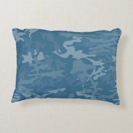 Light Blue Camo Toss Pillow Prydnadskudde
