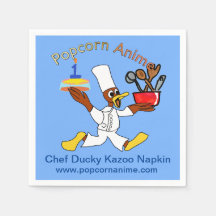 Light Blue Chef Ducky Kazoo Funny Party Papper