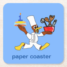 Light Blue Chef Ducky Kazoo Papper Underlägg