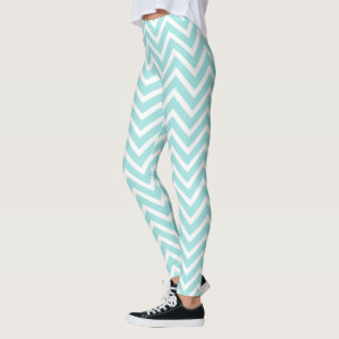 Light Blue Chevron Mönster Leggings