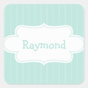 Light Blue Chevron Mönster med etikett
