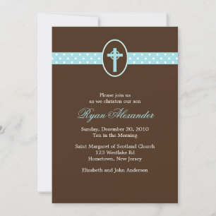 Light Blue Christening Inbjudningar