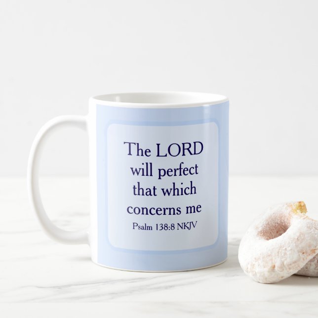 Light Blue Christian Faith Bible Verse Scripture Kaffemugg (Med munk)