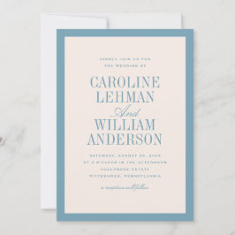 Light Blue Classic Elegant Wedding  Invitation Inbjudningar