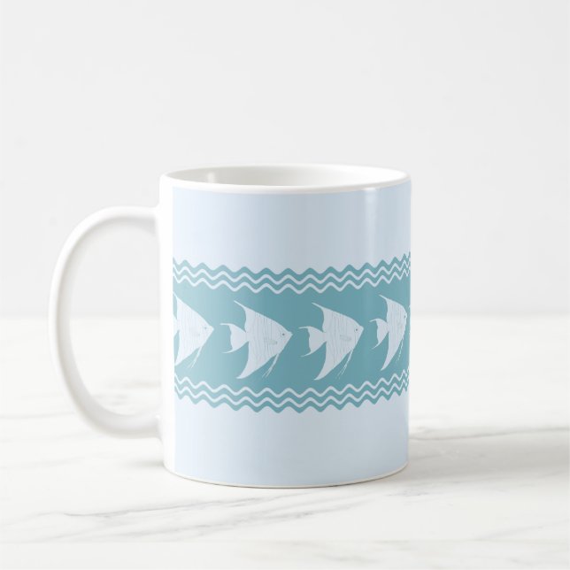 Light Blue Coastal Angelfish Rand Kaffemugg (Vänster)