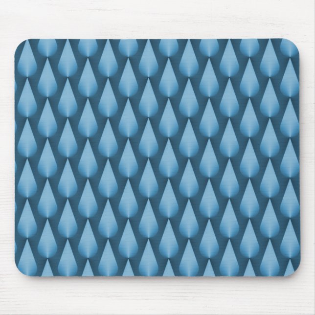 Light Blue Dazzling Raindrops Mousepad Musmatta (Framsidan)