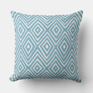 Light Blue Diamond Chevron Geometric Dekorativ kud Kudde