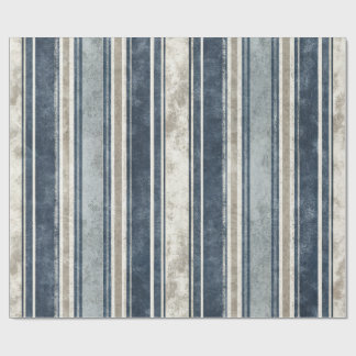 Light Blue Distressed Striped Wrapping Paper Presentpapper