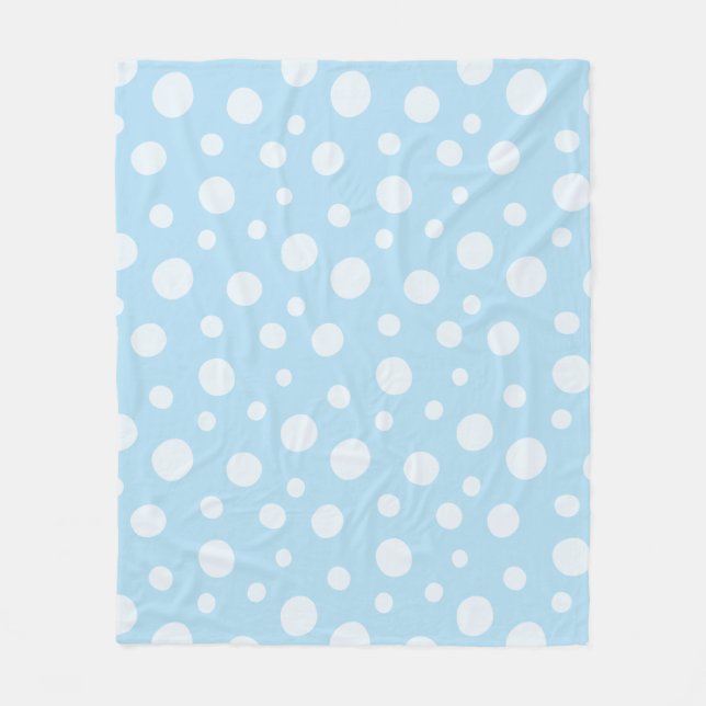 Light Blue Dots Mönster Fleece Blanket (Framsidan)