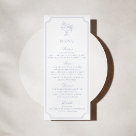 Light Blue Double Frame Wedding Menu Inbjudningar