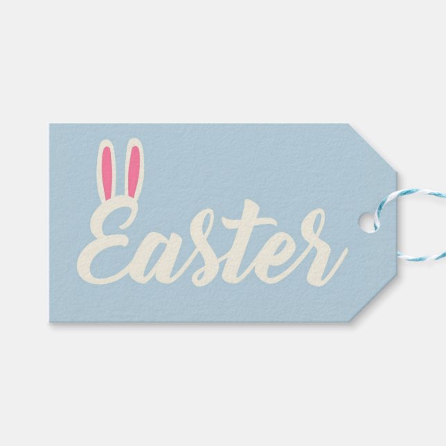 Light Blue “Easter” Script  Presentetikett (Framsidan (Horisontell))