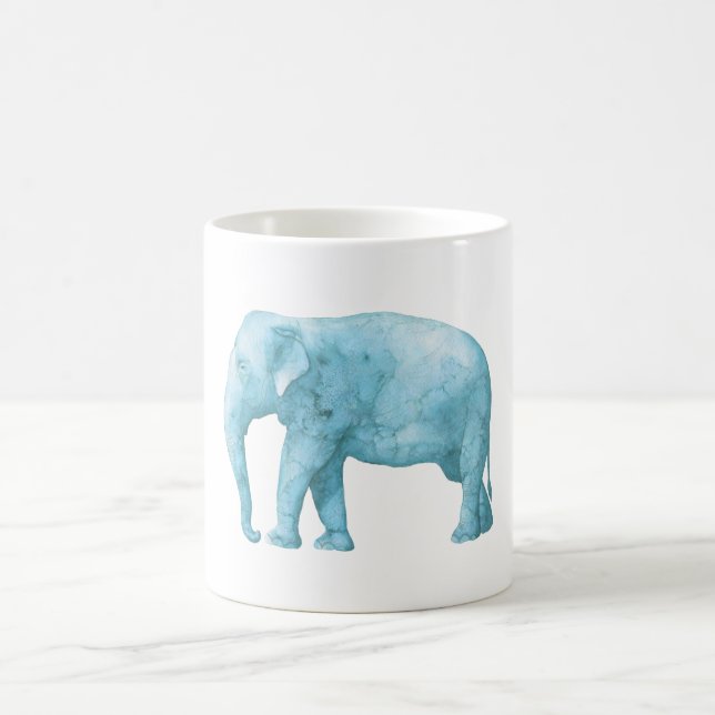 Light Blue Elephant in Watercolor Kaffemugg (Center)