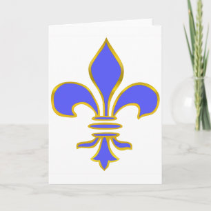 Light blue fleur de lis - gratulationskort kort