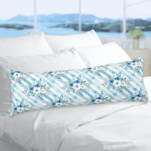 Light Blue Floral Pattern Coastal Minimal