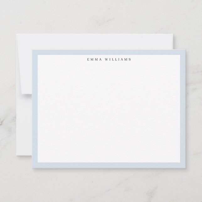 Light Blue Frame Note Card Inbjudningar (Framsida)